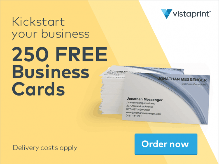 VistaPrint 250 Free Business Cards Bargainer co nz