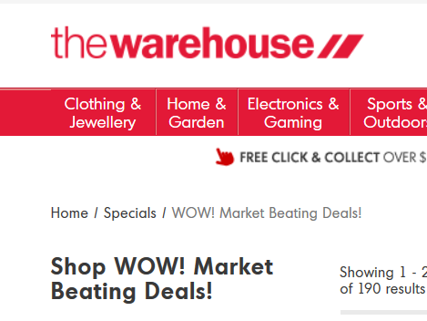 the warehouse free shipping